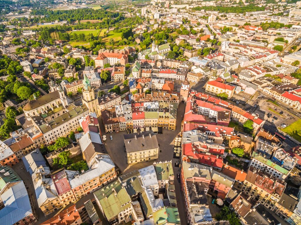 widok na Lublin z lotu ptaka